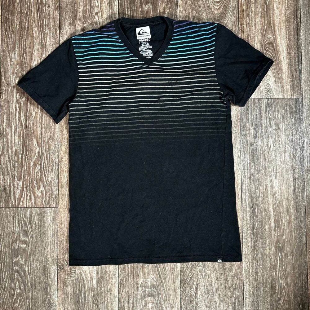 Quiksilver Y2K Surfer Stripe V-Neck Tee y2k surfer skate